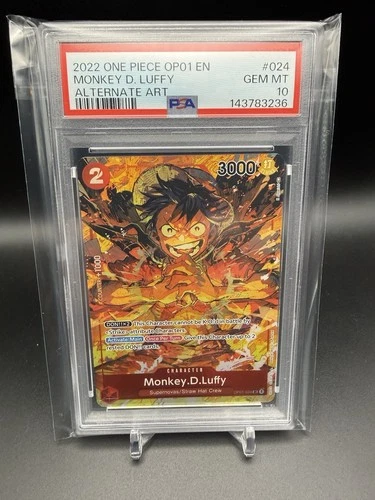PSA 10 Gem Mint One Piece OP01-024 Monkey D. Luffy Alternate Art English 🔥