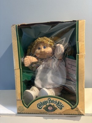 Vintage 1985 Cabbage Patch Kid Girl Doll NIB Blonde Hair Blue Eyes Coleco New