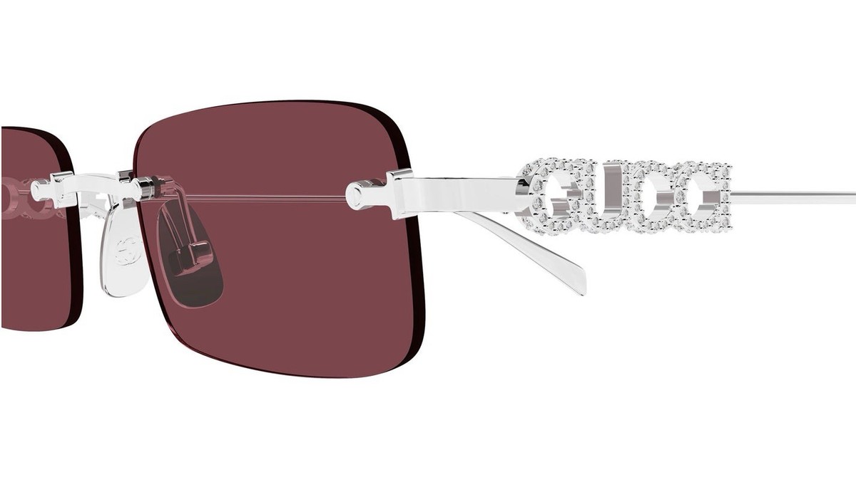 NEW GUCCI SUNGLASSES SILVER PURPLE UNISEX EYEWEAR GUCCI GG1808S 004 GUCCI GG1808S 004 52 SUNGLASSES main image 4
