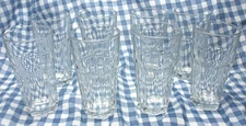 Libby Clear Glass 8 Panel Drinking glasses -16oz set of 8