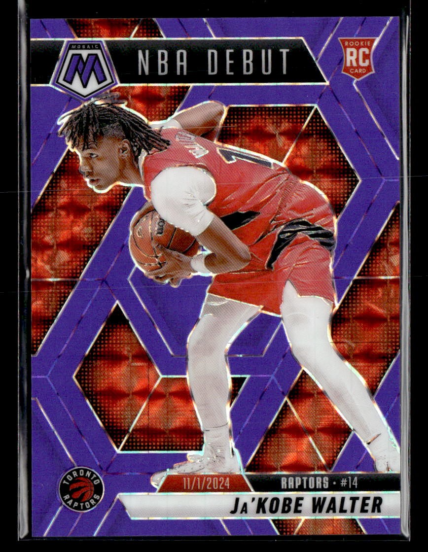 2024-25 Panini Mosaic #253 Ja’Kobe Walter Purple Fluorescent Mosaic #/249