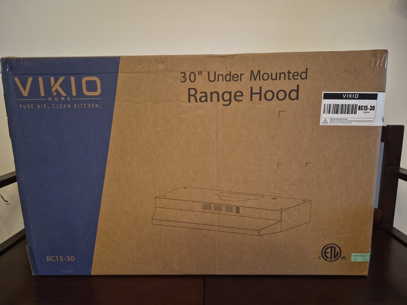 VIKIO 30" 300 CFM RECIRCULATING STAINLESS STEEL UNDERMOUNTED RANGE HOOD