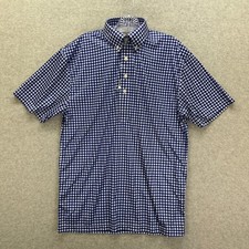 Collars  Co Dress Collar Polo Shirt Mens Large Blue Check Performance Stretch