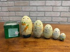 Vintage Enesco imports Nesting Dolls Rabbit/Bunny Easter Set of 5