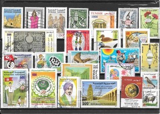TUNISIE : BEAU LOT DE TIMBRES OBLITERES