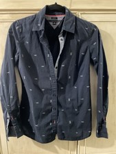 Tommy Hilfiger women XS Blue Long Sleeve Wove...