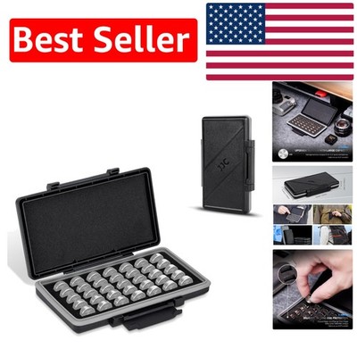 Elegant LR44 Battery Case: Water-Resistant Organizer for 35 Button Cells