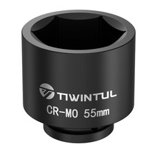 Tiwintul 34 Inch Drive Metric Impact Socket 55mm 6-point 55mm Standard
