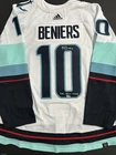 Matty Beniers NHL Debut Signed Authentic Adidas Jersey Seattle Kraken Fanatics