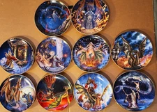 Royal Doulton The Franklin Mint Heirloom Dragons & Wizards Lot of 10 8" Plates