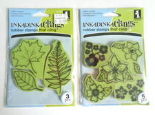 Inkadinkado Cling Stamps Flower Leaves Maple Leaf Inkadinkaclings Floral Garden
