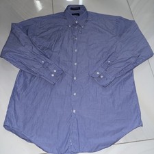 Nautica Dress Shirt Mens 16 34/35 Button Down Striped Long Sleeve Blue/White