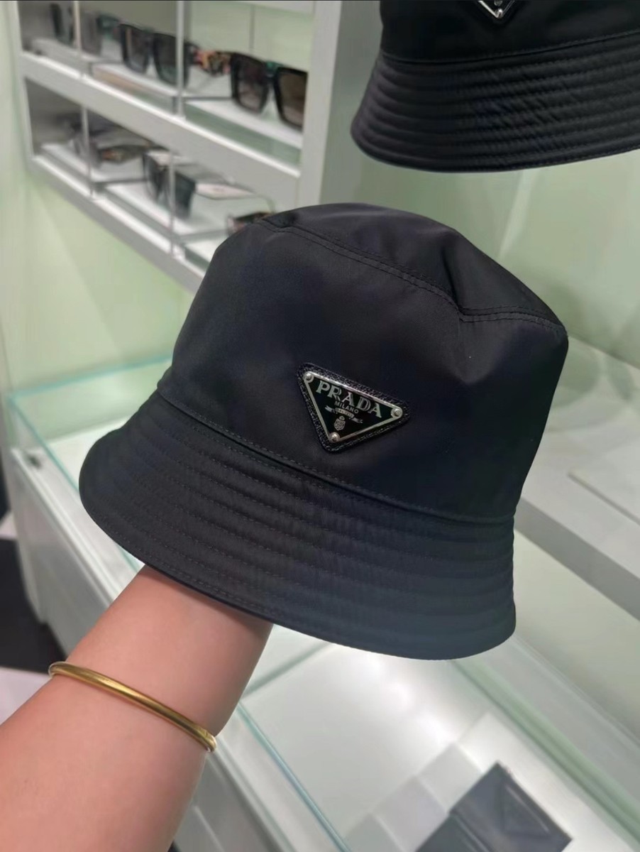 Pre-Owned Used Prada Re-Nylon Luxury Bucket Hat Unisex UV