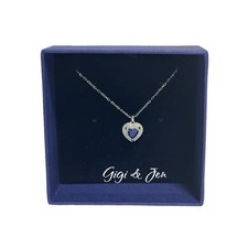 Swarovski One pendant Heart, Blue, Rhodium plated Necklace