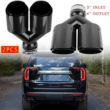 For Gmc Yukonyukon Xl Denali 2pcs 3 To 4 Carbon Exhaust Pipe Muffler Tips