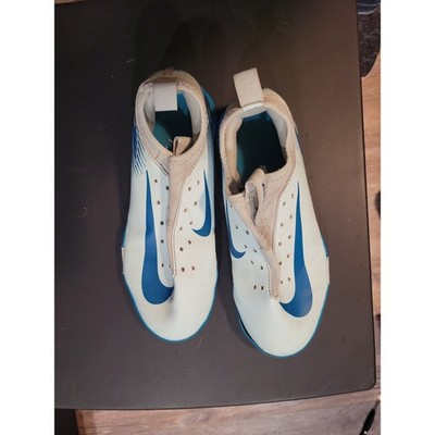 Nike Mercurial Air Zoom Kids Soccer Cleats Blue White Turf 3Y no laces