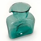 BLENKO MCM Green Art Glass Double Spout Water Carafe Pitcher 8”