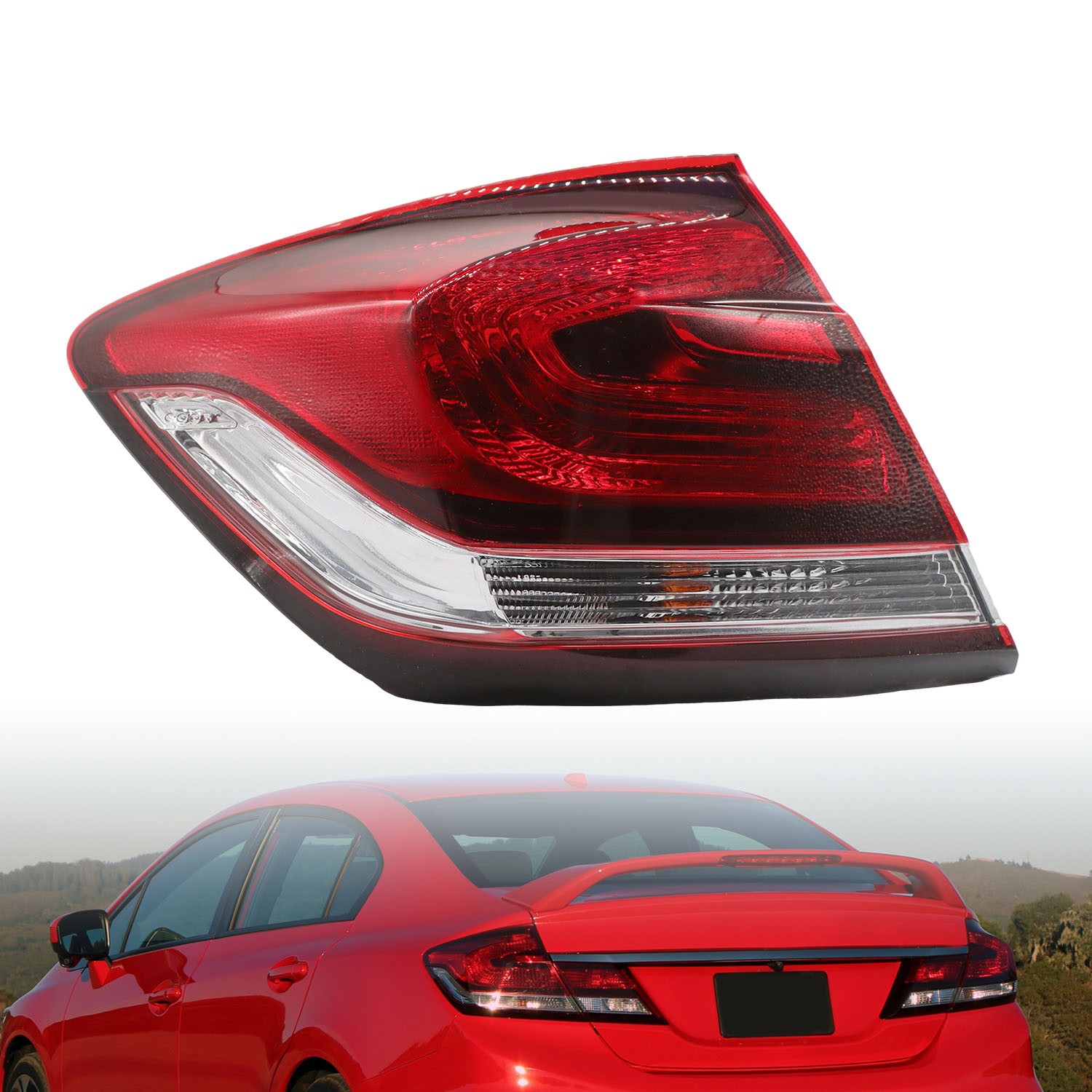 For Honda Civic Sedan 2013-2015 Outer Tail Light Left Driver Rear Lamp Assembly