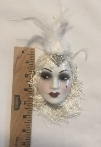 Lot Of 2 Unique Creations Hand Painted Lady Masks Wall Art - Picture 16 of 19