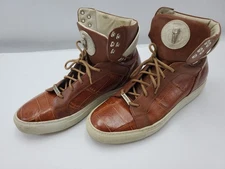 Mauri Genuine Leather  Crocodile Caiman Lace Up Dress Shoes Mens Size 8 Brown