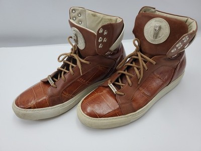 Mauri Genuine Leather  Crocodile Caiman Lace Up Dress Shoes Mens Size 8 Brown