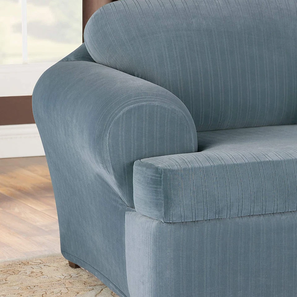 Silla SureFit Stretch a Rayas Cojín en T Funda de Dos Piezas, Ajuste Forma, Poli... Foto 3 de 4