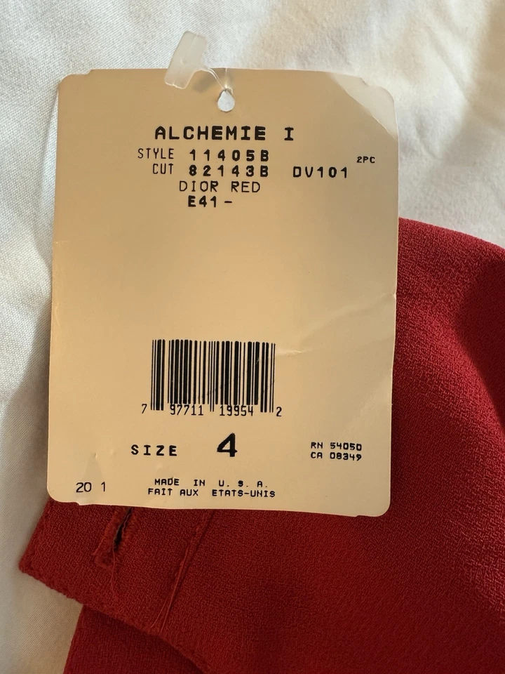 Traje De Colección Christian Dior Alquimia Raro Rojo Para Mujer 1980 Hecho en EE. UU. Talla 4 Foto 4 de 4