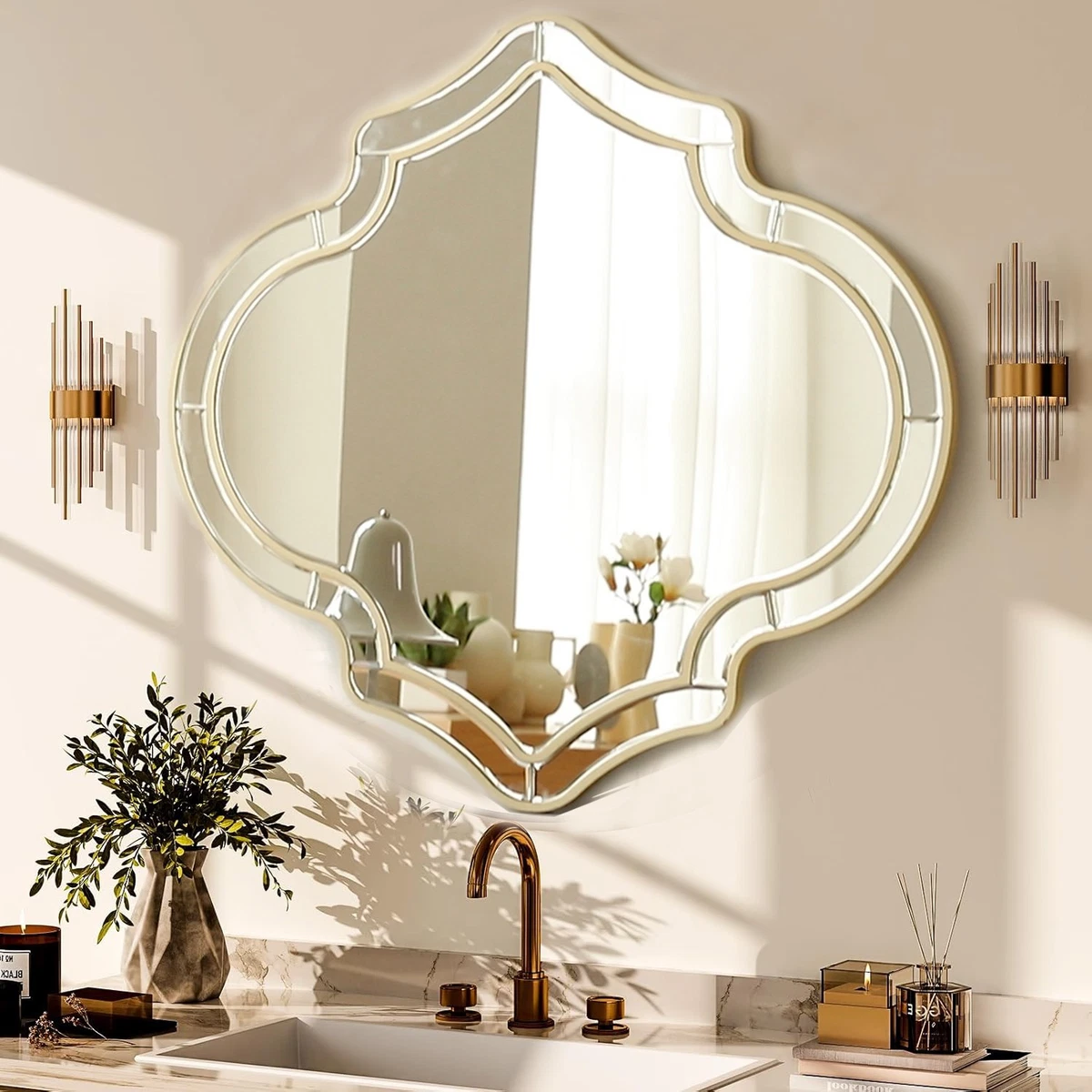 Glass Frame Square Gold Home Décor Mirrors for sale | eBay