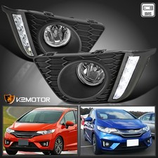 For 2015-2017 Honda Fit Clear Led Drl Bumper Fog Lights Driving Lamps W Switch For 2015-2017 Honda Fit Clear Led Drl Bumper Fog Lights Driving Lamps W Switch