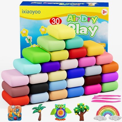 Ixiaoyoo Air Dry Clay, 30 Colors Modeling Clay for Kids, DIY Model 30