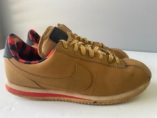 Men's Sz 8.5 2016 Nike Cortez Basic Premium Wheat/Crimson/Plaid 844791-700