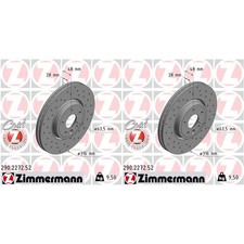 2x ZIMMERMANN SPORT BREMSSCHEIBEN 316mm GELOCHT VORNE passend f&uuml;r JAGUAR XE