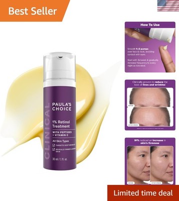 CLINICAL 1% Retinol Face Treatment with Peptides, Vitamin C & Licorice Extrac...