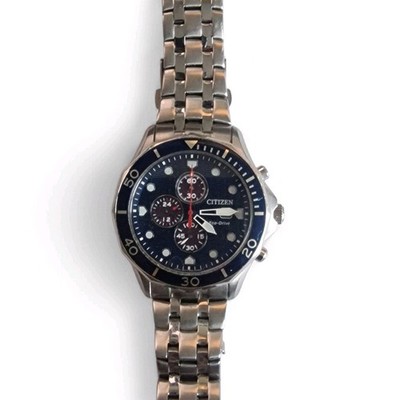 Citizen Mens Eco-Drive Chronograph Watch Stainless Steel Silver B612-5093996