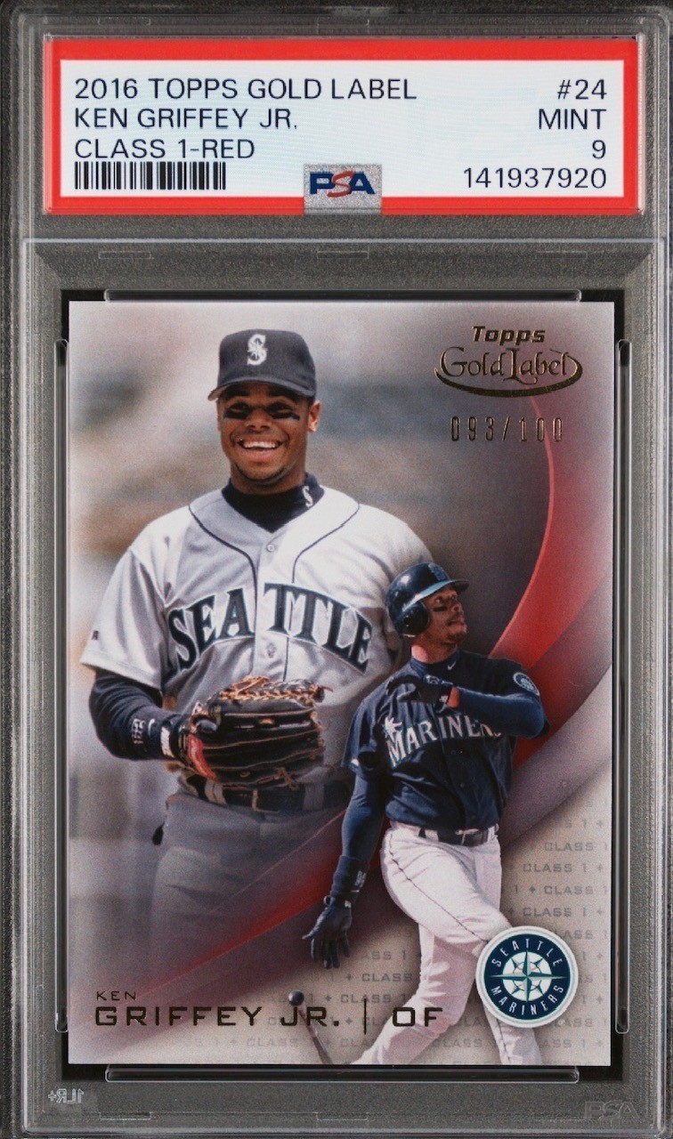 2016 TOPPS GOLD LABEL KEN GRIFFEY JR CLASS 1-RED /100 PSA 9~MINT SLAB~POP 2/3^