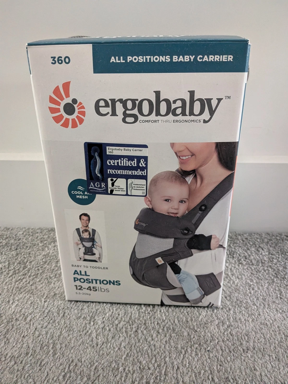 Ergobaby 360 All Positions Cool Air Mesh Baby Carrier - Carbon Grey