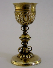 RARE EARLY poss 17th CENTURY GERMAN AUSTRIAN SOLID SILVER MINIATURE CHALICE CUP