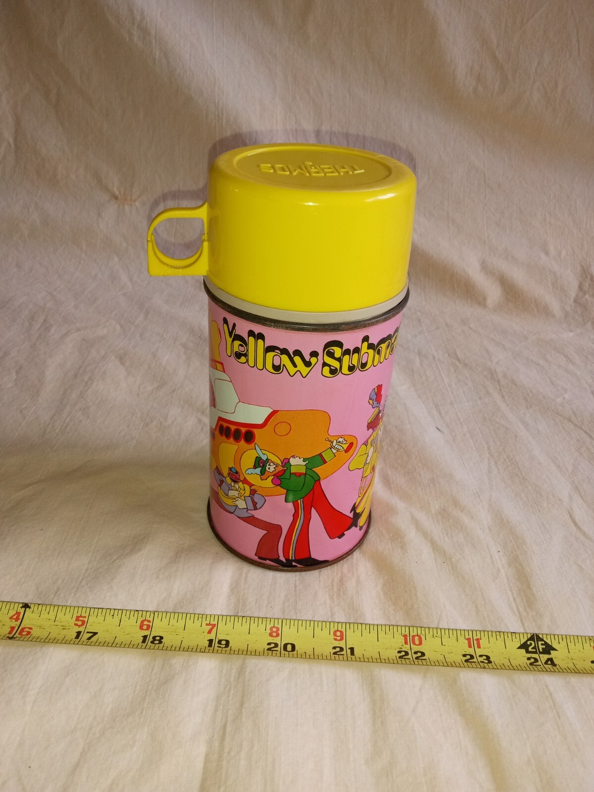 1968 Beatles YELLOW SUBMARINE LUNCH BOX thermos, ( thermos only ). nr