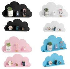 Cloud Shape Wood Mounted Display Shelves Storage Rack For Kids Bedroom Décor