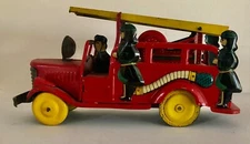 c. 1950's SSS Shioji  Shoten Friction Drive Tin Litho Ninja  Ladder Fire Truck