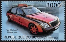 MERCEDES MAYBACH Luxury Taxi Cab (Moscow Russia) Car Vehicle Stamp