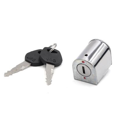 Silber Ton Edelstahl Motorrad Lenkschloss mit Zwei Schlüssel für Honda CG125