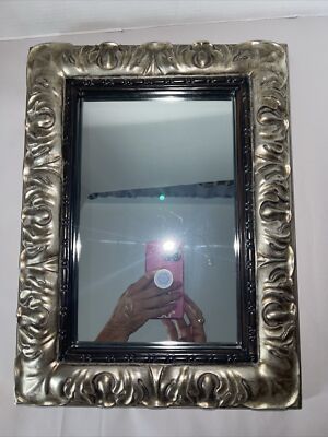Bombay Accent Mirror Rectangular Ornate Gold Gilt 12x16  Vintage