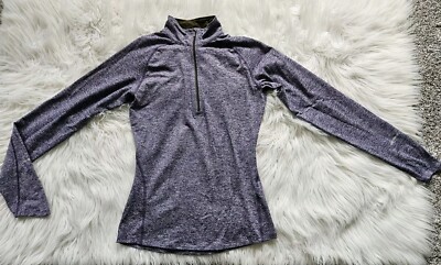 WOMENS XS NIKE LONG SLEEVE HALF ZIP PURPLE SPACE DYE TOP NICE