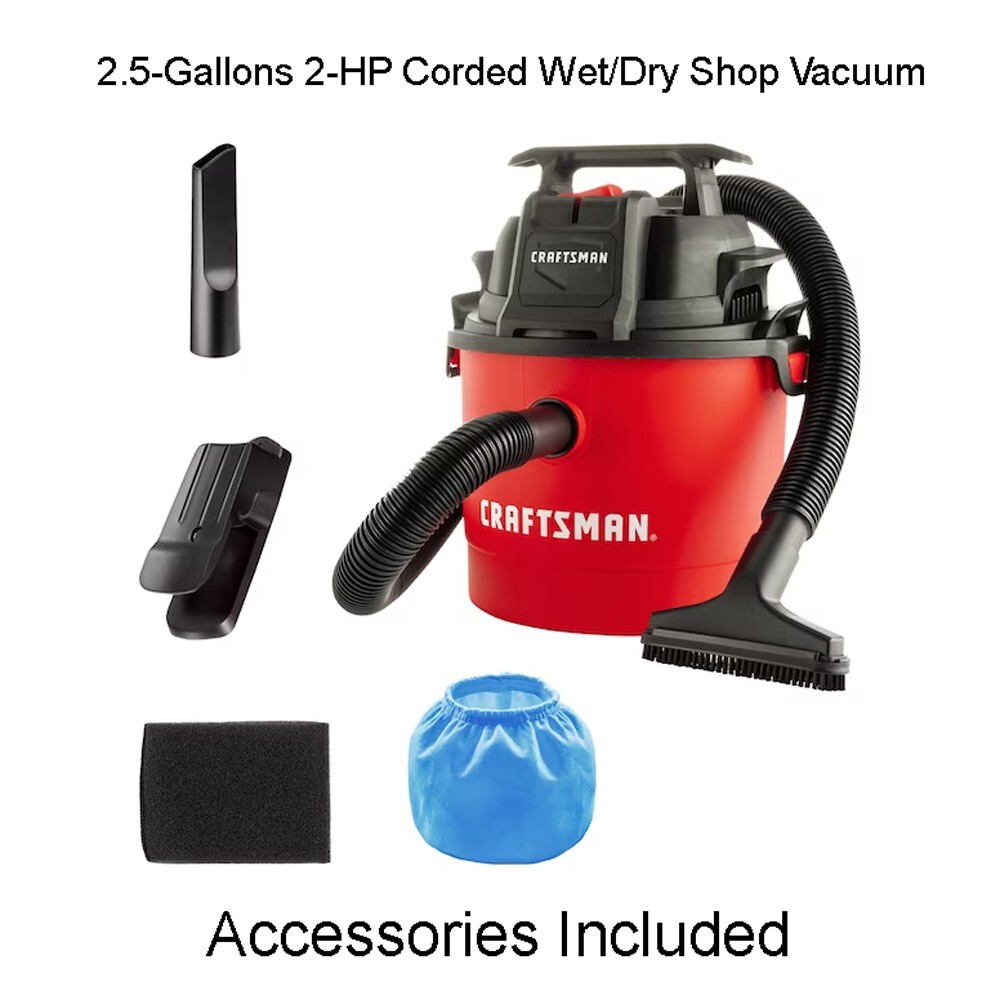 Vacuum Shop Vac Dry Wet 2.5 Gallon 2 Hp Wet/Dry Cleaner Portable Blower