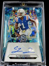 2020 Spectra CJ HENDERSON Neon Blue Rookie Auto #d 15/75 Jaguars Florida Gators