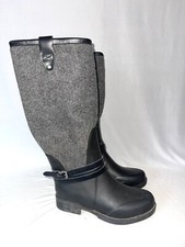 UGG Reignfall Botas de lluvia superiores de lana negras para mujer 6 nuevas con defectos