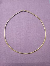 19" long Necklace Jewelry "Omega" Gold Tone on one side Silver Tone on the other