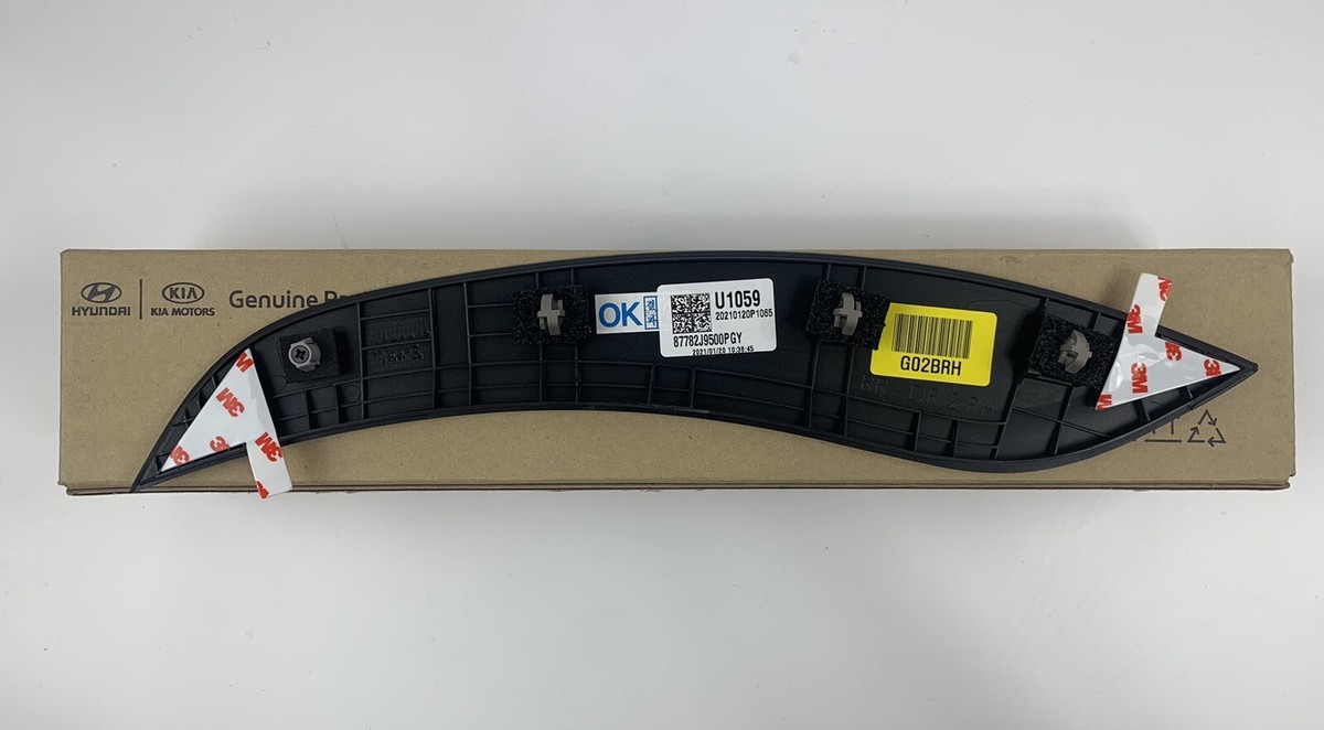 Rear Door Molding Side Gray Garnish 2018 to 2023 Kona Right