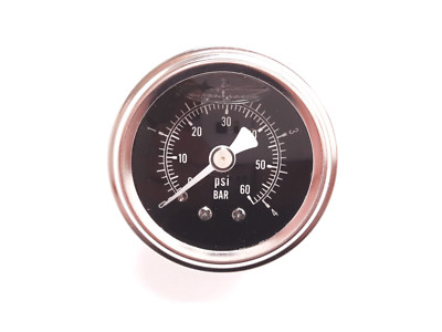 RSR Benzindruck Manometer Anzeige + Ölgefüllt 4Bar SCHWARZ Druckmanometer 16V RS